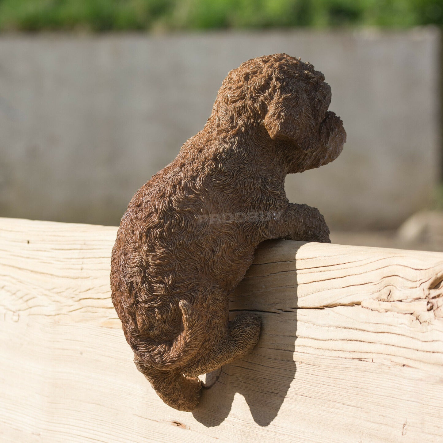 Fence Hanging Puppy Dog Ornament Outdoor Garden Sculpture