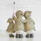 Duck Family in Black Boots with Umbrella Ornament Cute Wellies