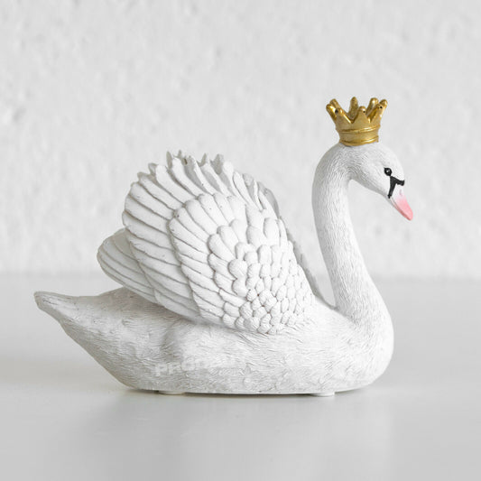 White Swan In Crown Ornament