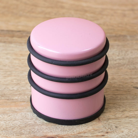 Pink Metal Round Door Stop 1kg 8cm Tall