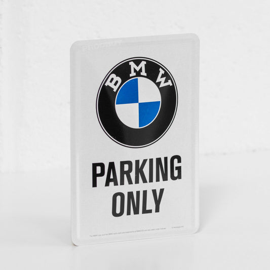 Small 'BMW Parking Only' Metal Wall Sign