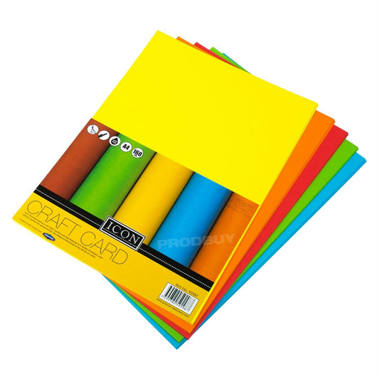 Pack of 100 Multicolour Craft Card A4 Sheets 160gsm