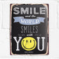 Smile & The World Smiles With You Metal Wall Decor Art Sign