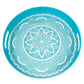 Round Blue Mandala Handled Cafe Serving Tray