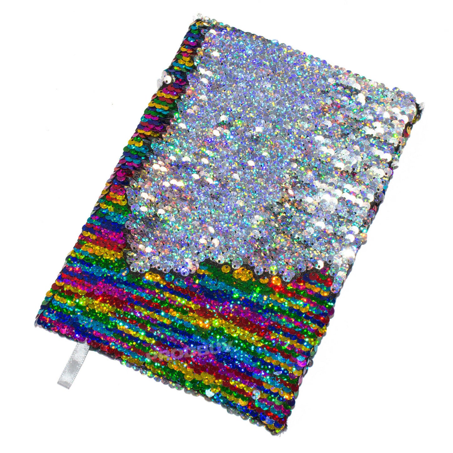 Rainbow & Silver A5 Reversible Sequins Notebook