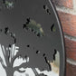 Stags & Tree Round 50cm Black Metal Garden Mirror