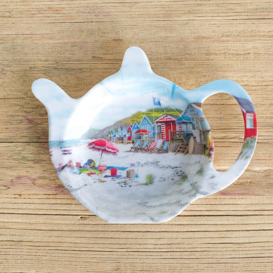 Sandy Bay Beach Teapot Shaped Tea Bag Holder Teabag Tidy