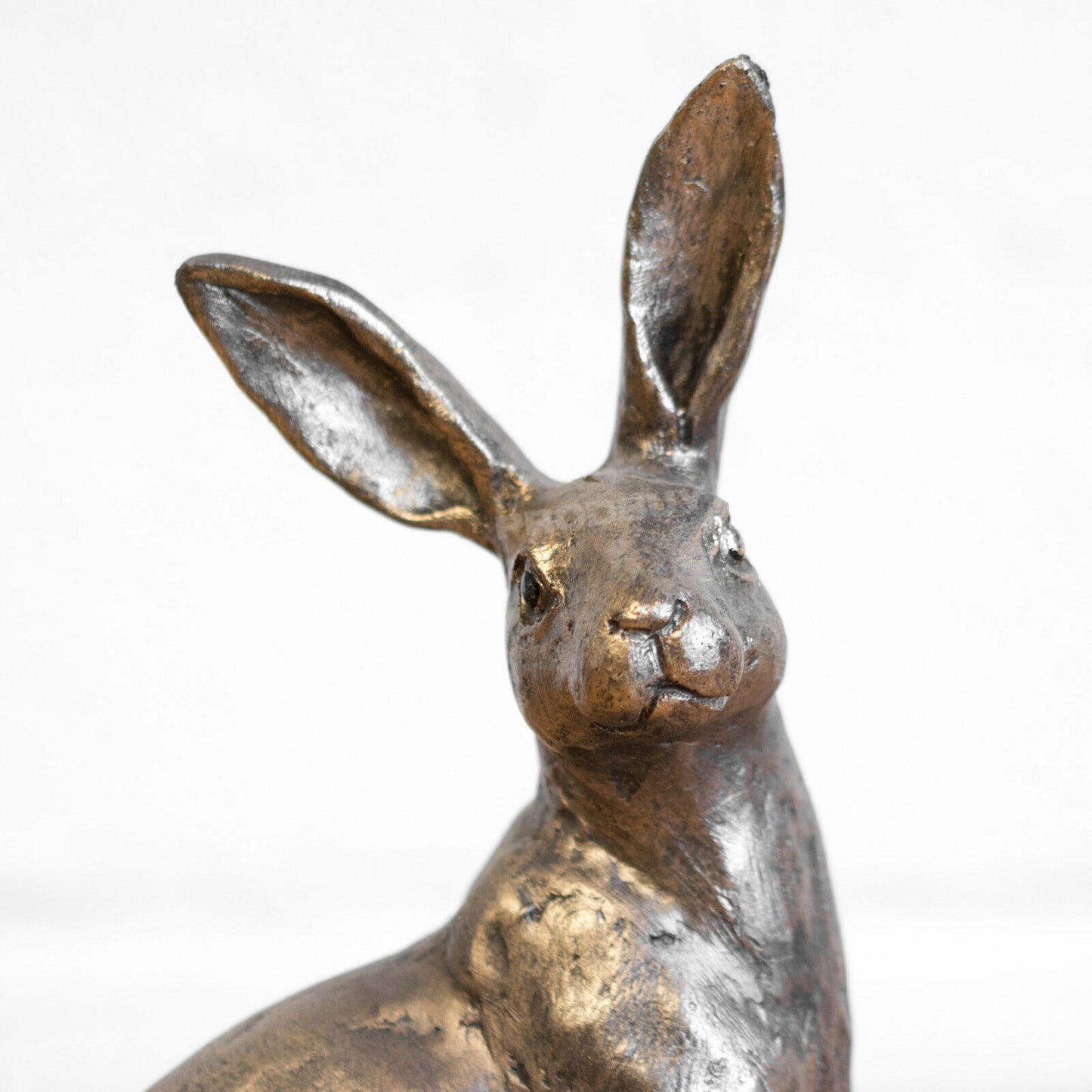 Small 22cm Hare Bronze Resin Decorative Ornament