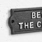 Cast Iron 'The Cat Is Shady Too' Garden Wall Sign