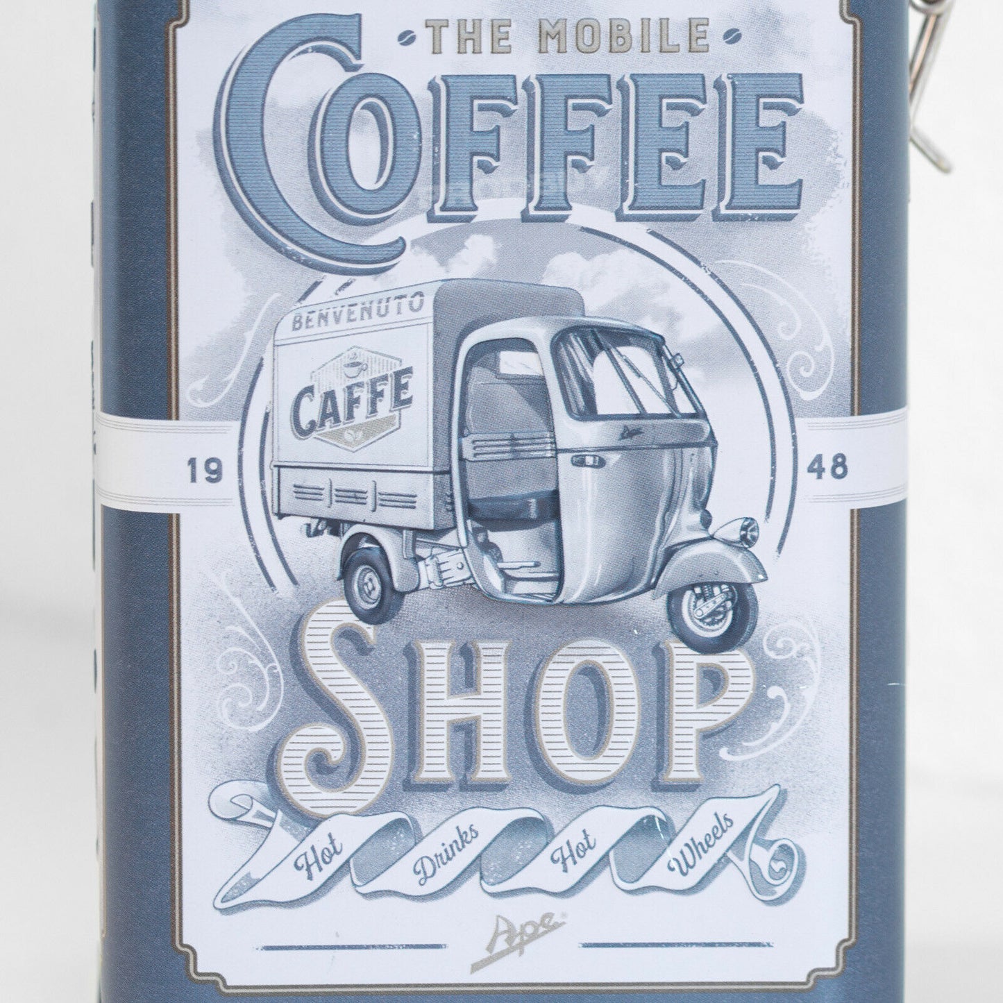 Retro 'Mobile Coffee Shop' 1.3 Litre Storage Tin