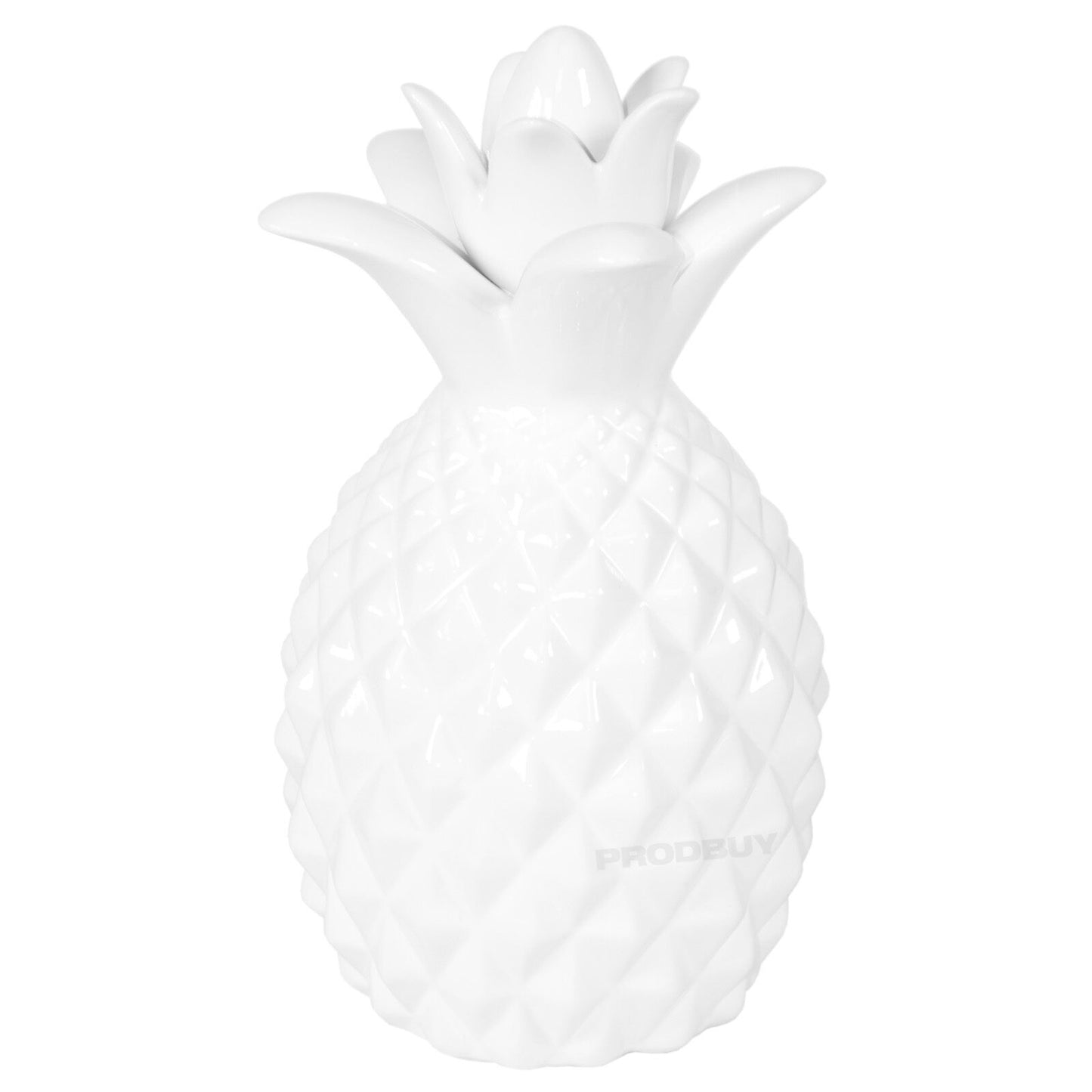 White Glazed 23cm Pineapple Dolomite Ornament