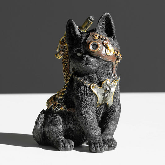 Steampunk Black Cat 19cm Ornament