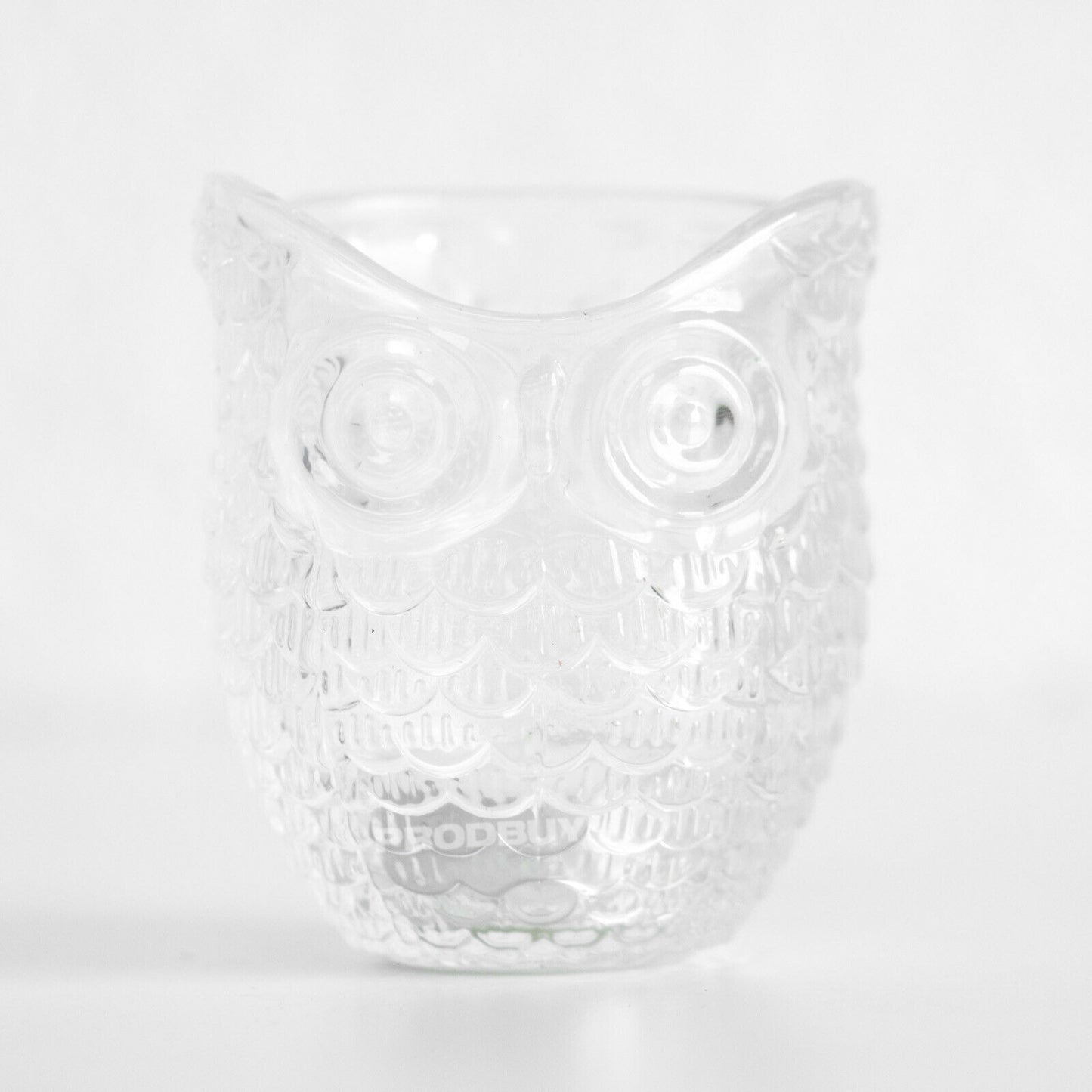 Set of 2 Glass Owl Tealight Candle Holders