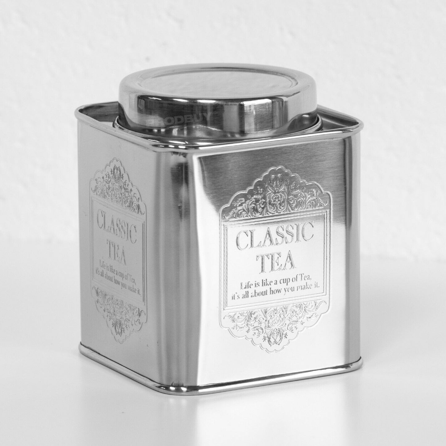 Silver Colour Classic Tea Coffee Sugar Metal Canisters Set