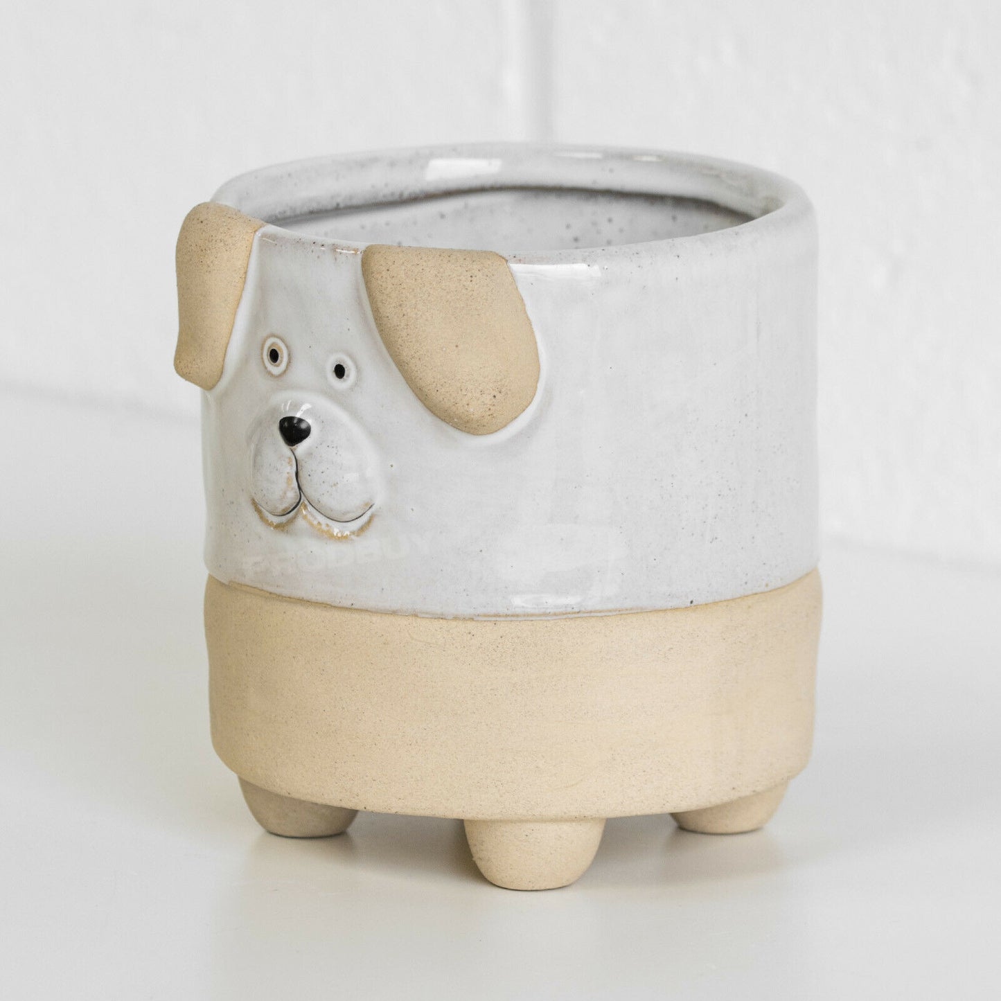 Small Dog Face Ceramic Plant Pot