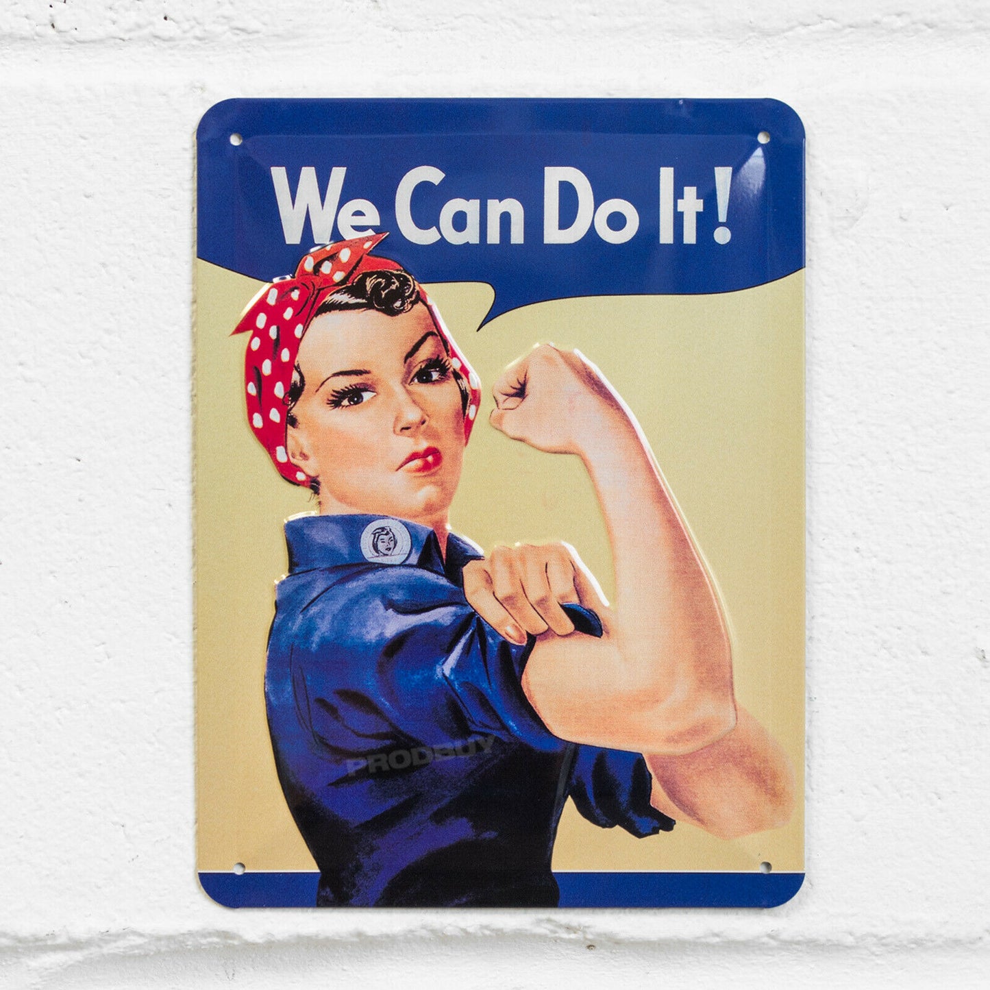 'We Can Do It' Small 20cm Metal Wall Sign