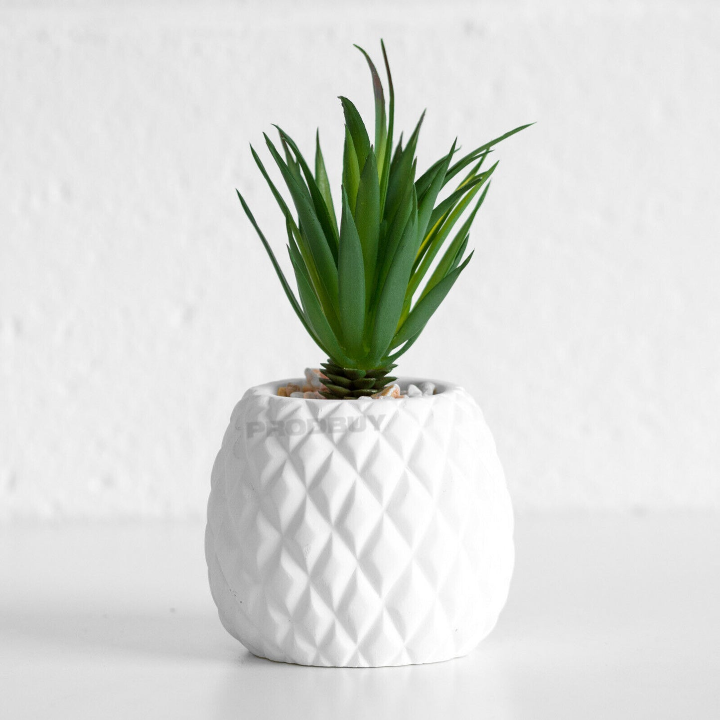 Artificial Succulent In White Ceramic Pineapple Pot