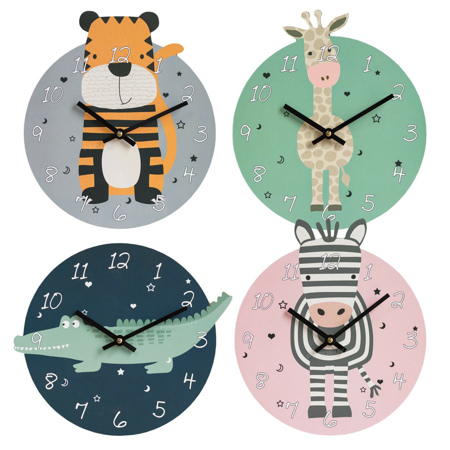 Cute Nursery Animals 26cm Wall Clock