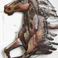 Abstract Horse 3D Metal Wall Art Extra Large 77cm Sculpture