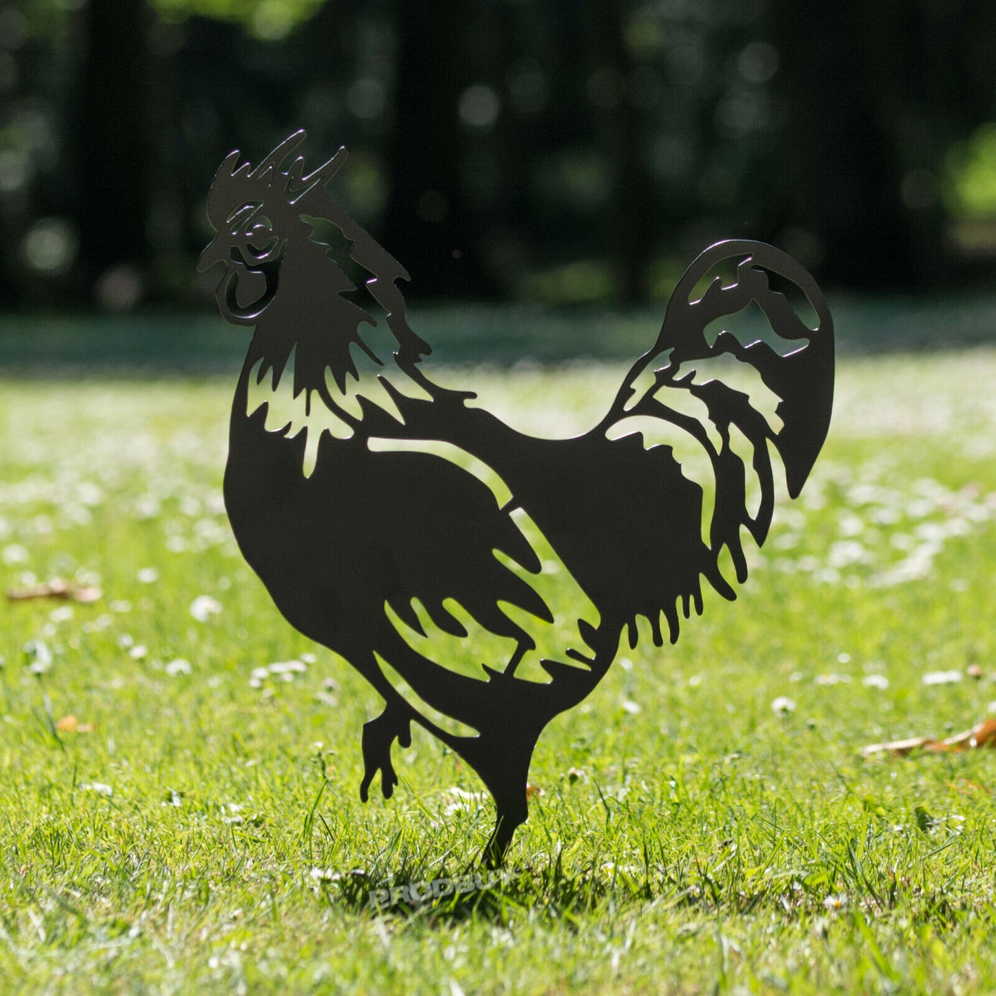 Black Garden Rooster Silhouette Stake Ornament