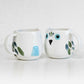 Set of 2 Large 400ml White Owl Bird Shaped Mugs
