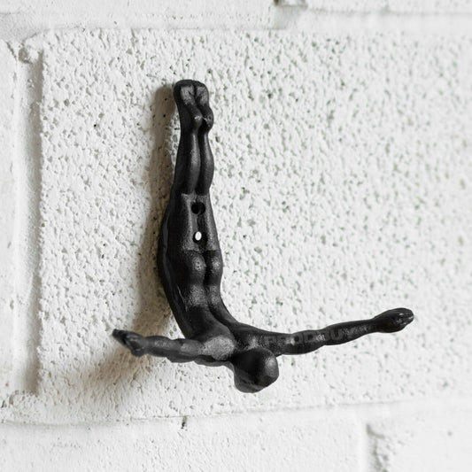 Cast Iron Diving Figure Wall Storage Hook
