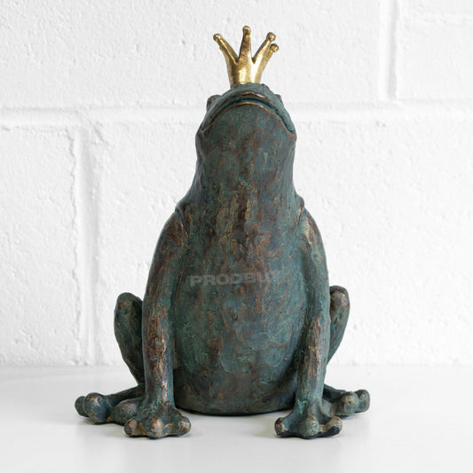 12" Royal Frog Crown Outdoor Garden Ornament