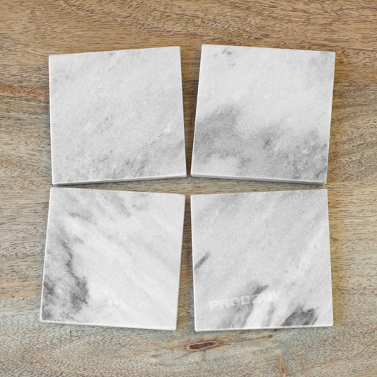 Set of 4 Square Grey Marble Coasters