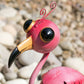 Cartoon Big Eyes Pink Flamingo Garden Ornament