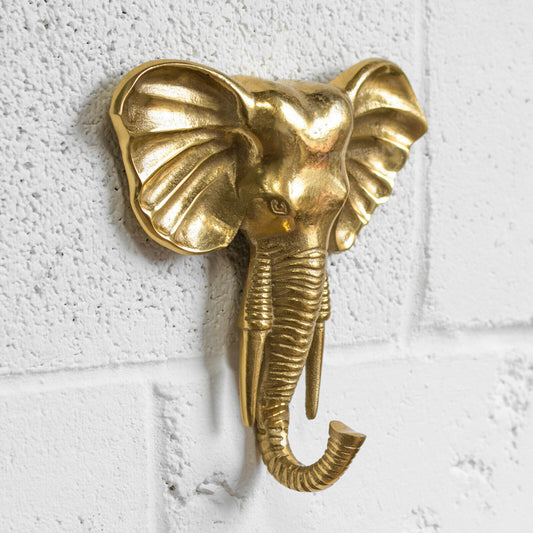 Gold 23cm Elephant Head Wall Mounted