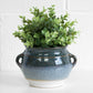 Blue Glazed Ceramic Indoor Small 12cm Round Plant