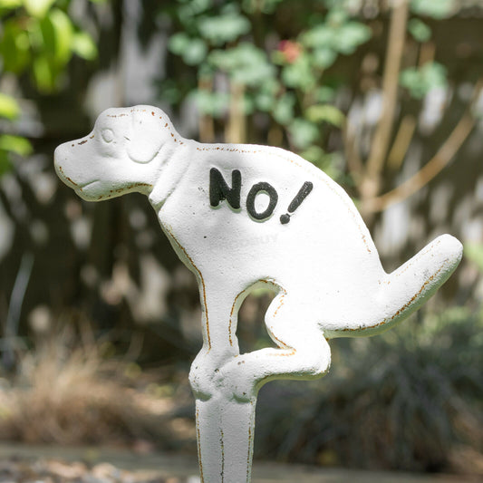 Cast Iron 'No!' Dog Fouling Lawn Sign Stake