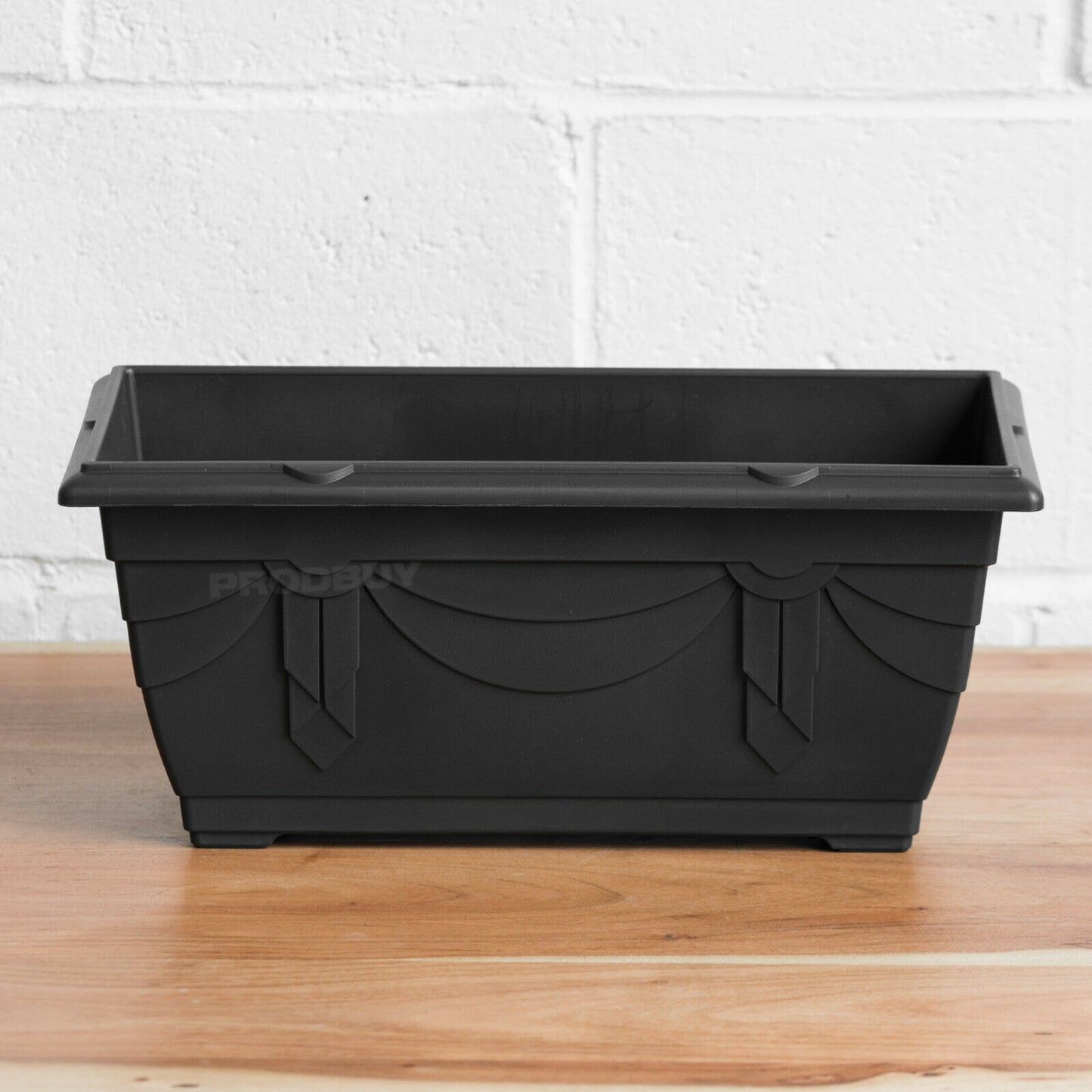 Set of 3 Black Rectangular Window Box Planters