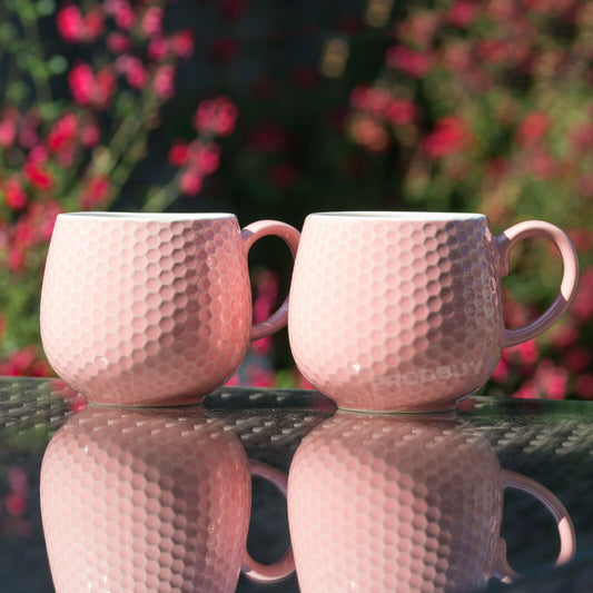 Set of 2 Mason Cash Pink Embossed Mugs 370ml