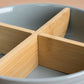 Typhoon Grey Serving Dish with Bamboo Dividers Chip & Dip Crisp Snack Bowl