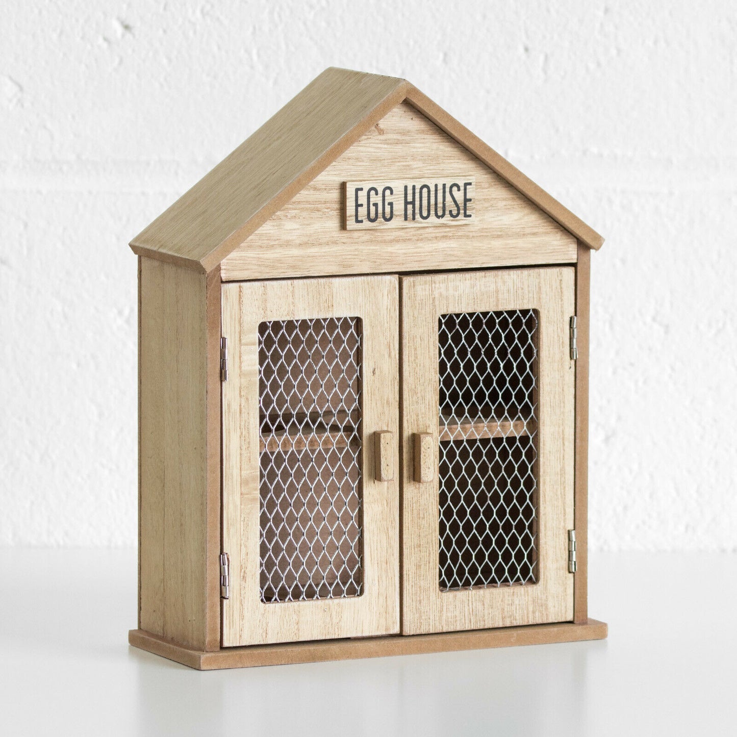 General Store Wooden Egg House 6 Slot Half Dozen Storage Box