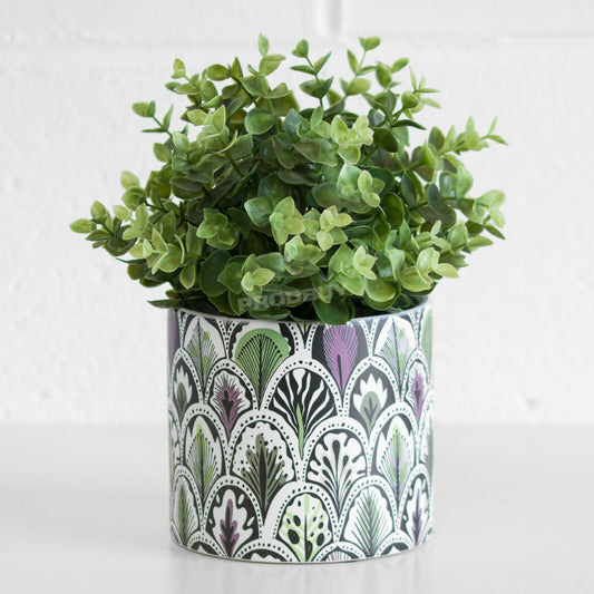 Botanical Floral Ceramic Indoor Medium 13cm Round Plant Pot