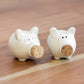 Novelty White Ceramic Pig Salt & Pepper Shakers Set