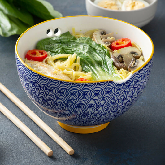 Noodle Bowl With Chopsticks Ceramic Soup Rice Serving
