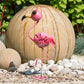 Cartoon Big Eyes Pink Flamingo Garden Ornament