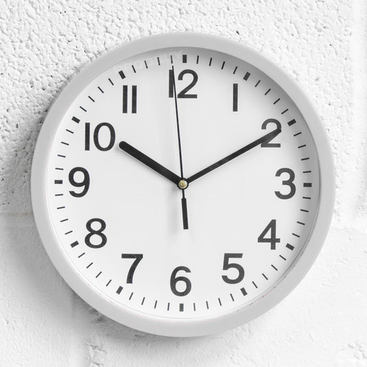 Grey 22cm Modern Plastic Wall Clock
