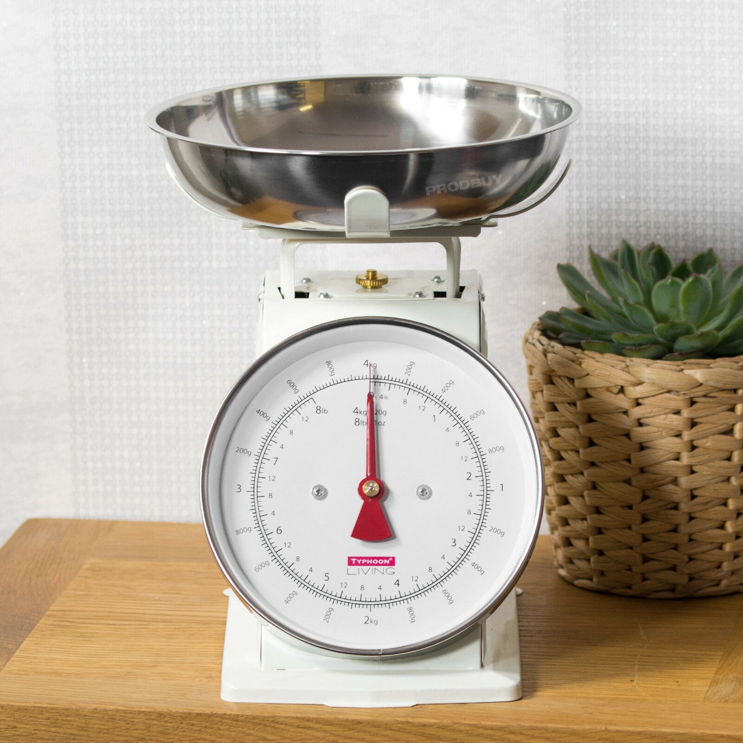 Cream Typhoon 4kg Traditional Mechanical Kitchen Scales