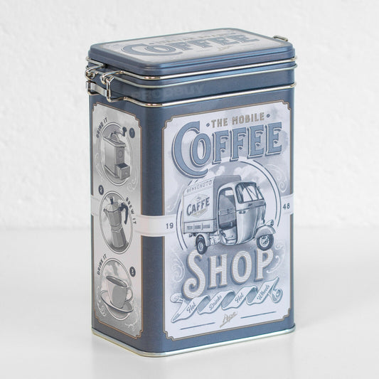 Retro 'Mobile Coffee Shop' 1.3 Litre Storage Tin