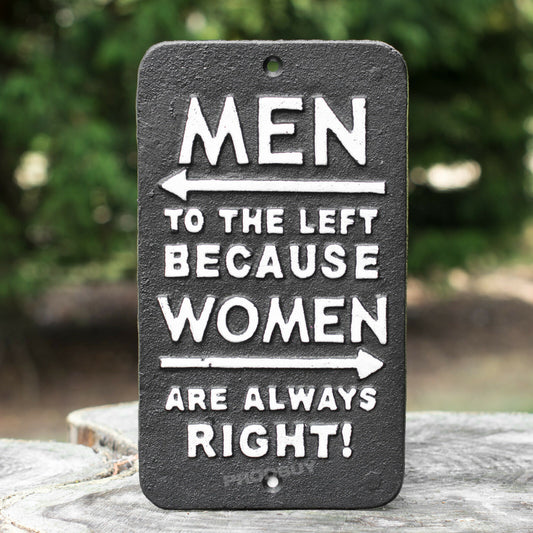 Cast Iron 'Women Are Always Right' Garden Wall Sign