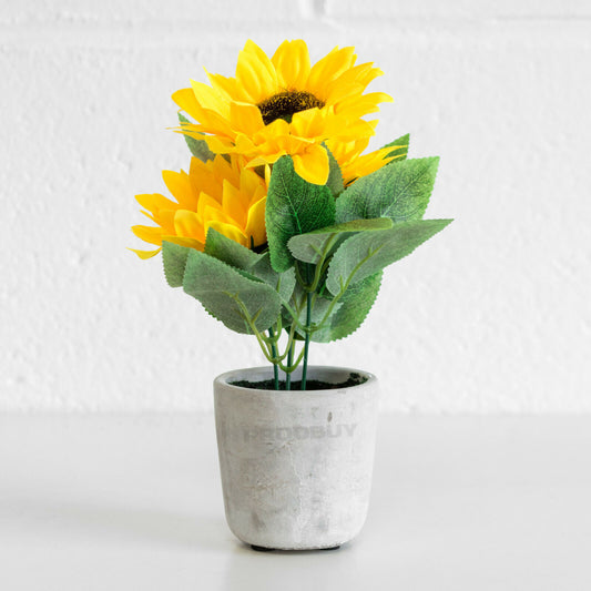 Small Artificial Sunflowers In Pot Ornament