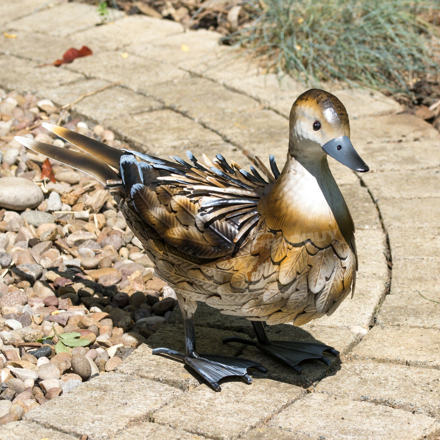 Brown Metal 47cm Duck Garden Ornament