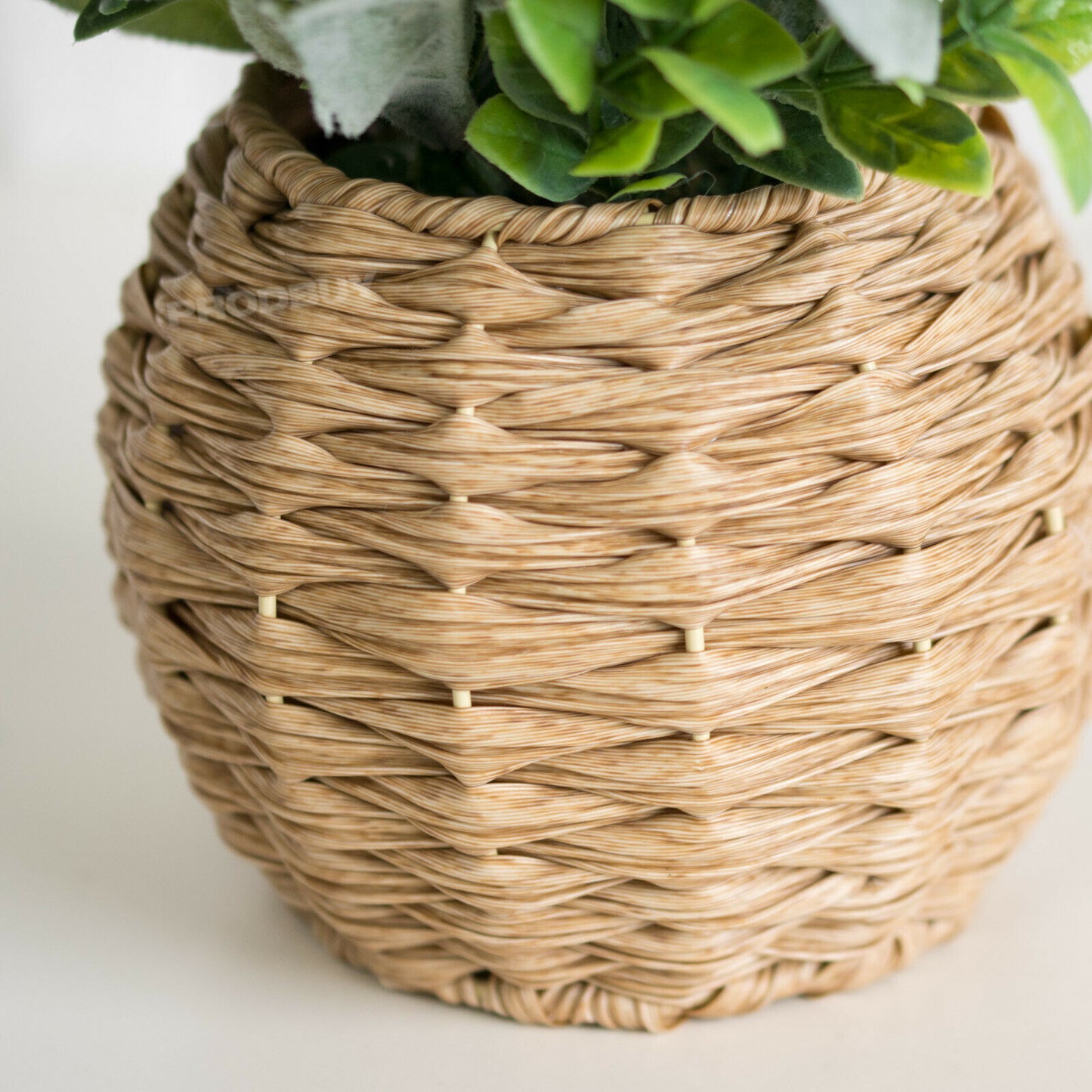 Artificial 24.5cm House Plant In Wicker Pot