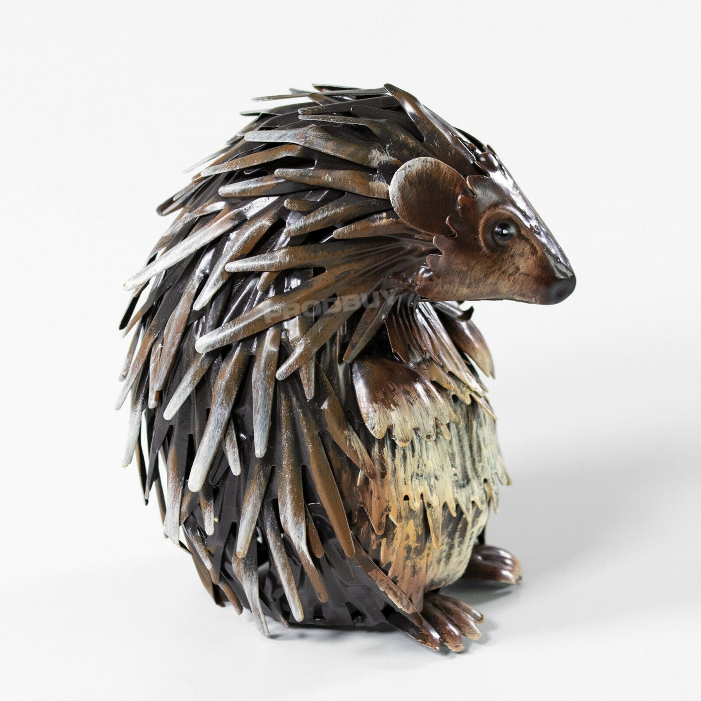 Small Metal Woodland Hedgehog Garden Sculpture