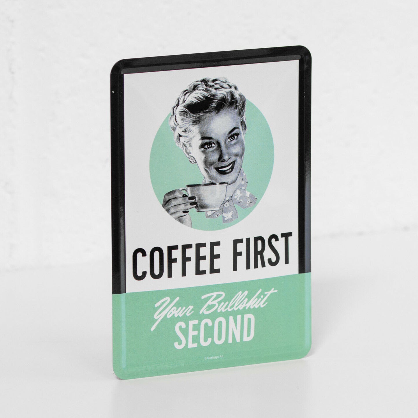 Small 'Coffee First' Metal Wall Sign