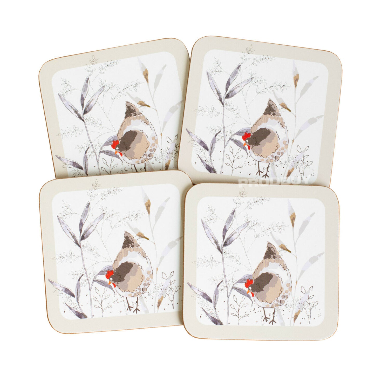 Country Hens Set of 4 Placemats & 4 Coasters